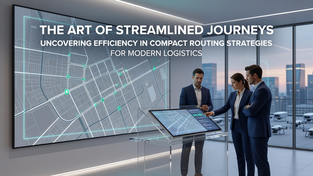 Logistics control center monitoring real-time compact routing updates on digital displays